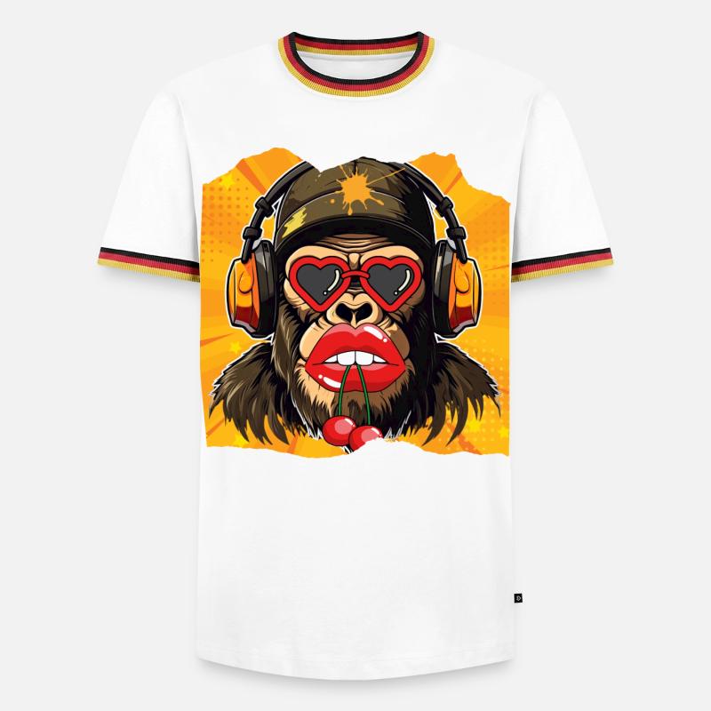 Monkey & Cherry - Men's Ringer Shirt - white/tricolour