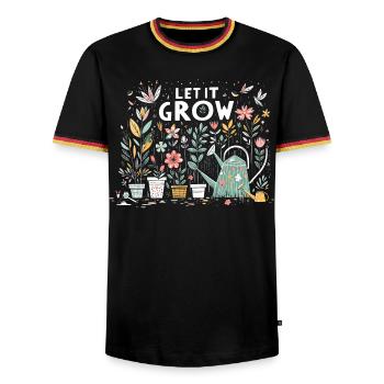 Laissez-le pousser des fleurs de jardin printanières - T-shirt contrasté Homme - noir/tricolore - Devant - AI Model Male 178 light (178cm) & AI Model Male 185 light (185cm)