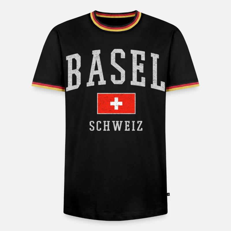 Basel - Men's Ringer Shirt - black/tricolour