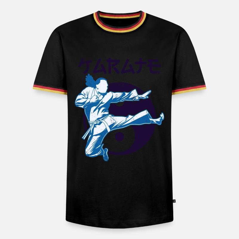 karate - Men's Ringer Shirt - black/tricolour