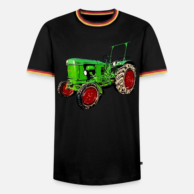 Alter Traktor Deutz D25 - Männer Kontrast-T-Shirt - Schwarz/Dreifarbig