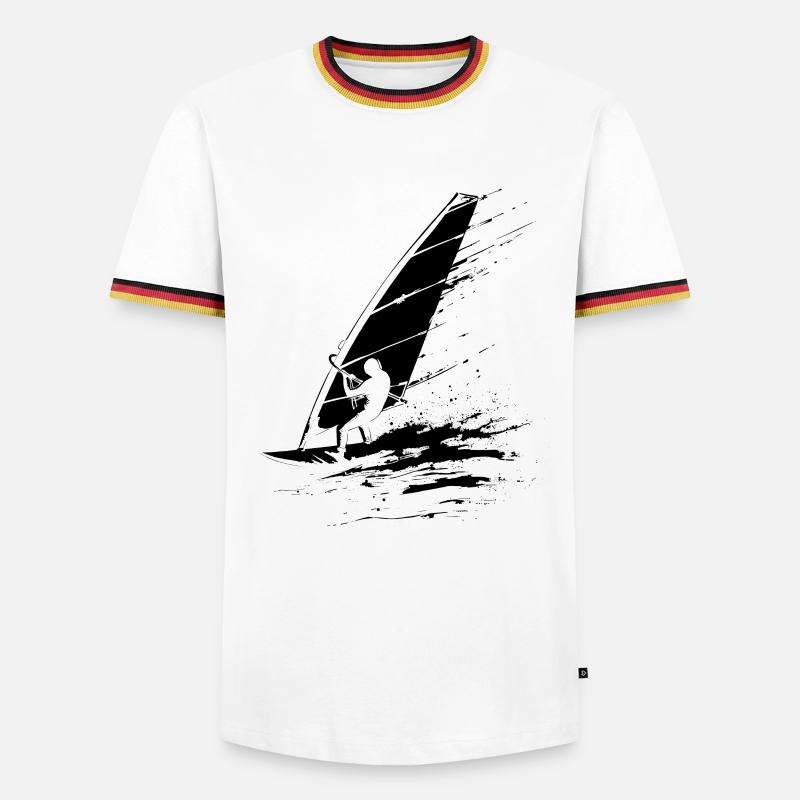 Windsurfer - Männer Kontrast-T-Shirt - Weiß/Dreifarbig