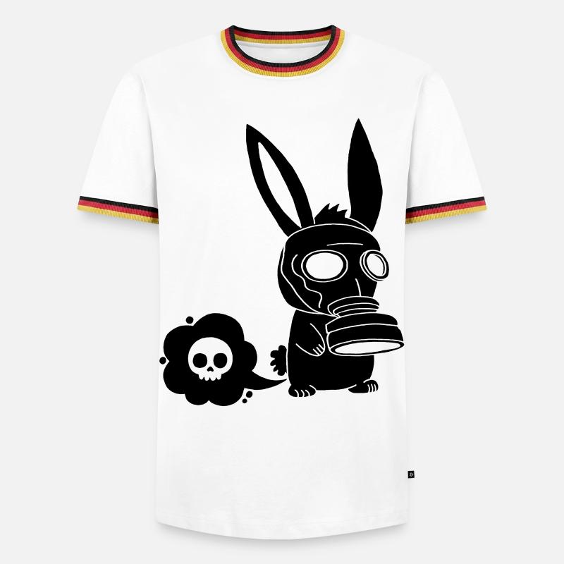 Farting Black Rabbit - Men's Ringer Shirt - white/tricolour