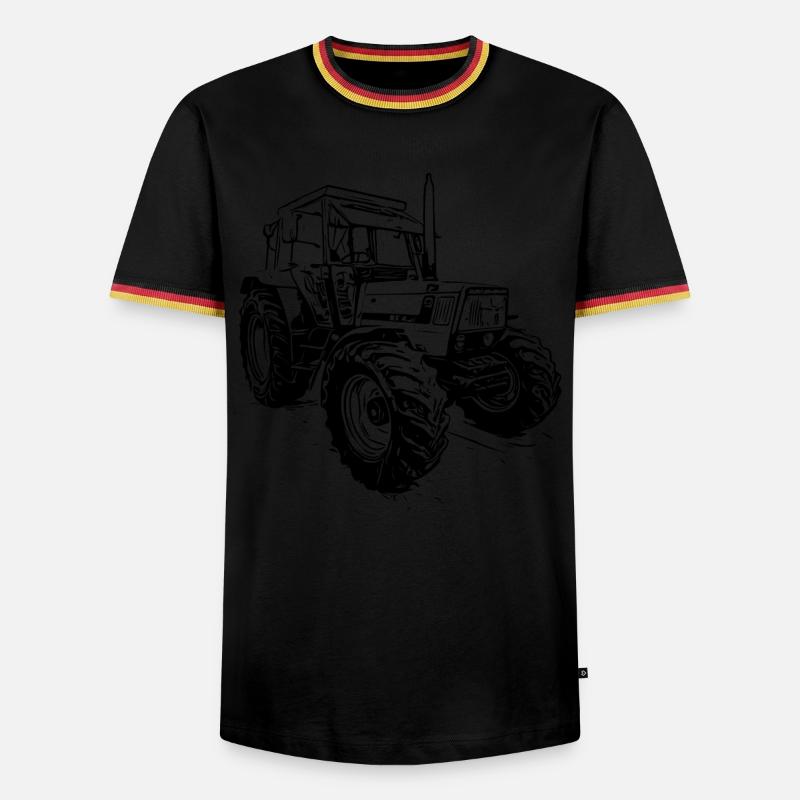 Frontlader - Männer Kontrast-T-Shirt - Weiß/Dreifarbig