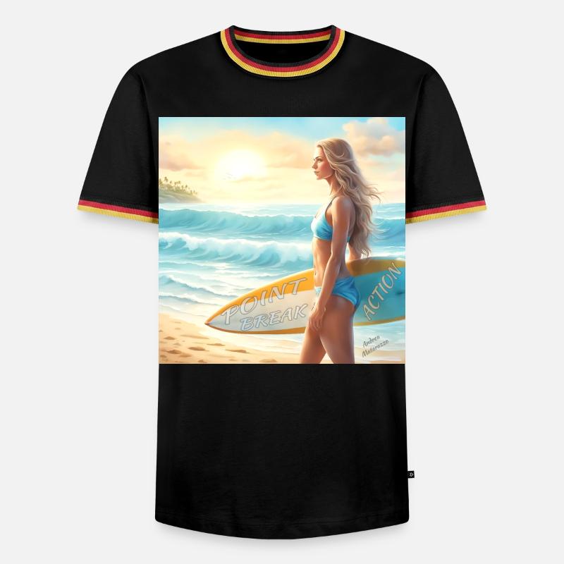 Mädchen Action Surf Point Break 2 - Männer Kontrast-T-Shirt - Schwarz/Dreifarbig