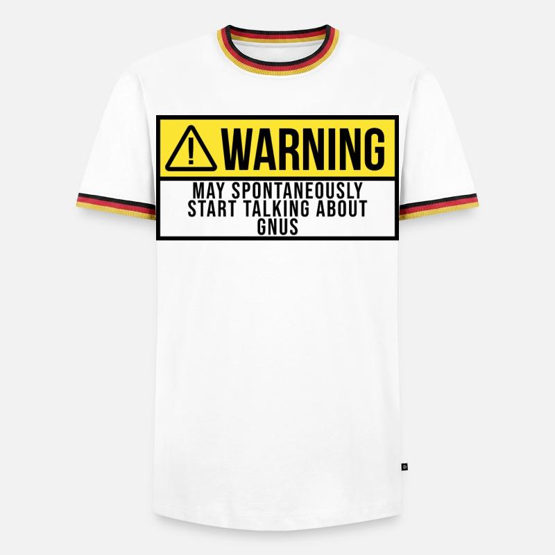 Gnu - Männer Kontrast-T-Shirt - Weiß/Dreifarbig