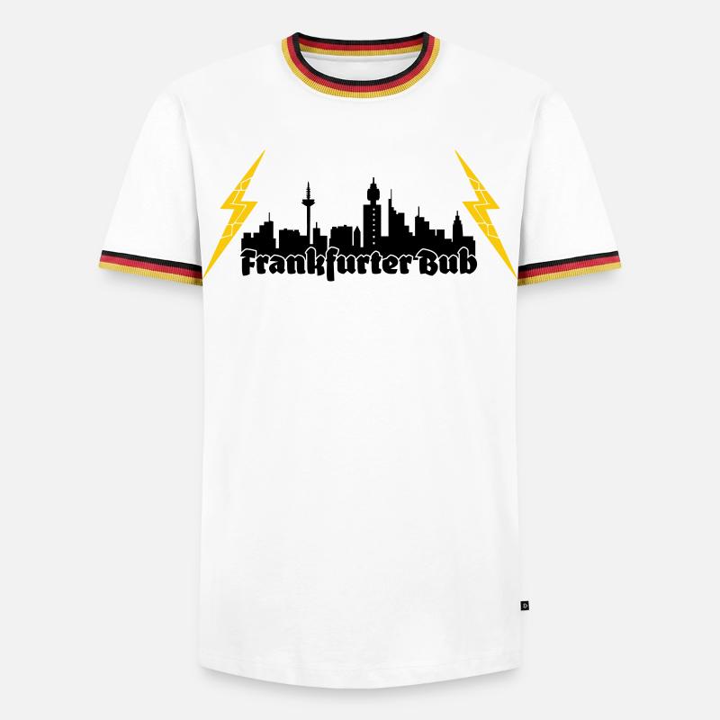Frankfurter Bub ffm skyline - Männer Kontrast-T-Shirt - Weiß/Dreifarbig