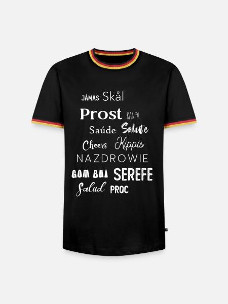 Cheers Prost Salute - Männer Kontrast-T-Shirt - Schwarz/Dreifarbig