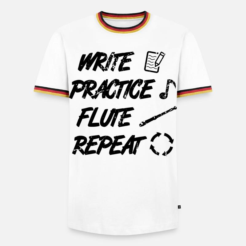 Practice writing Repeat flute - Men's Ringer Shirt - white/tricolour