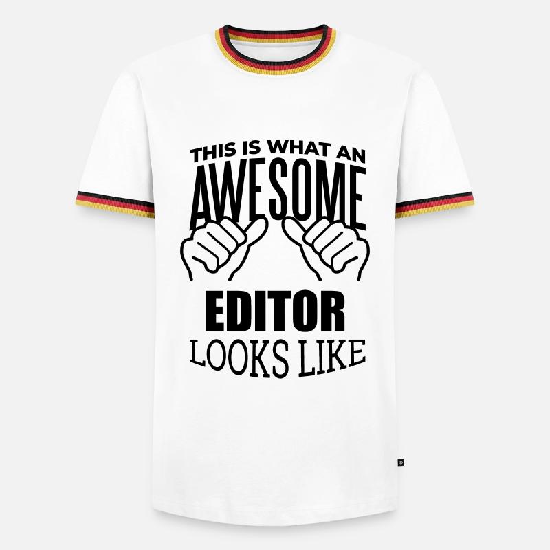 Editor - Men's Ringer Shirt - white/tricolour