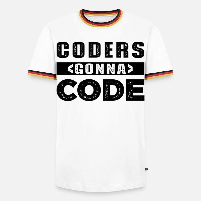 Coders Gonna Code - Männer Kontrast-T-Shirt - Weiß/Dreifarbig