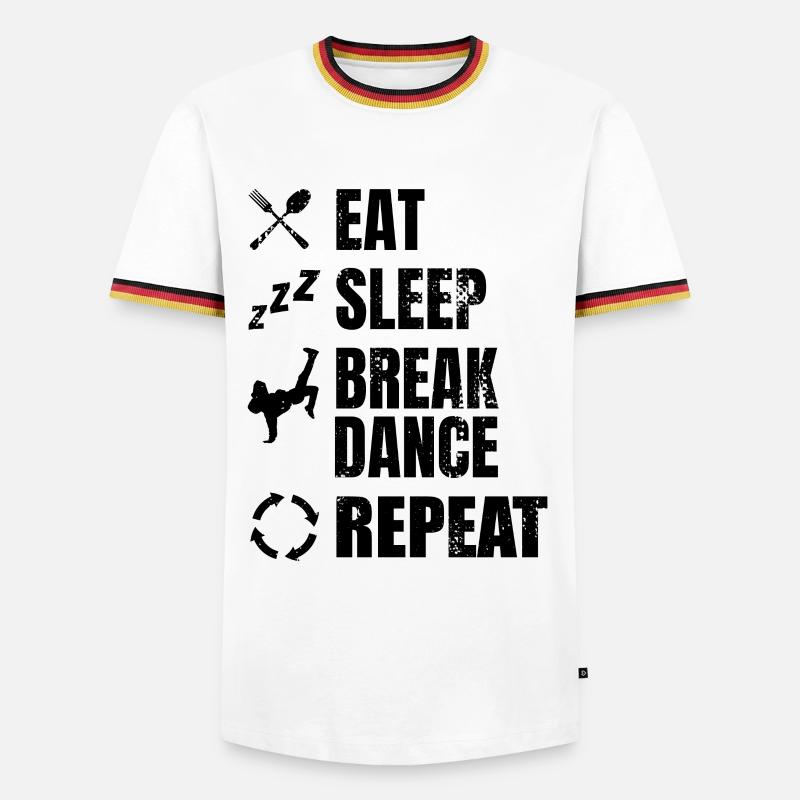 Breakdancer Zeitplan - Männer Kontrast-T-Shirt - Weiß/Dreifarbig