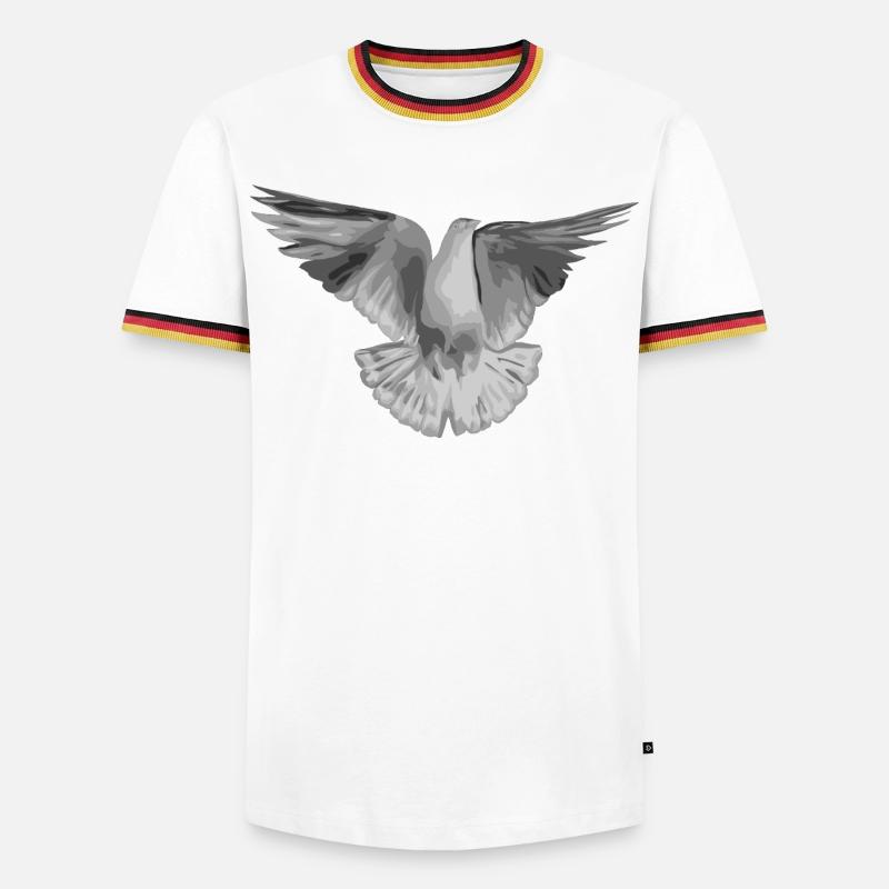 Taube hellgrau - Männer Kontrast-T-Shirt - Weiß/Dreifarbig