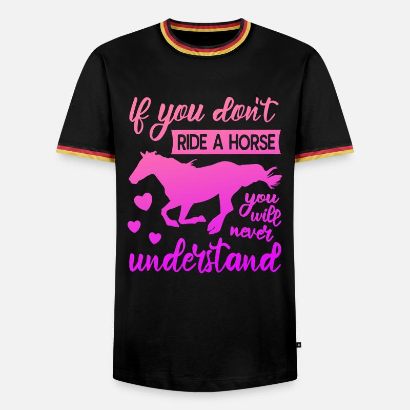 Pferde Mädchen - Männer Kontrast-T-Shirt - Schwarz/Dreifarbig