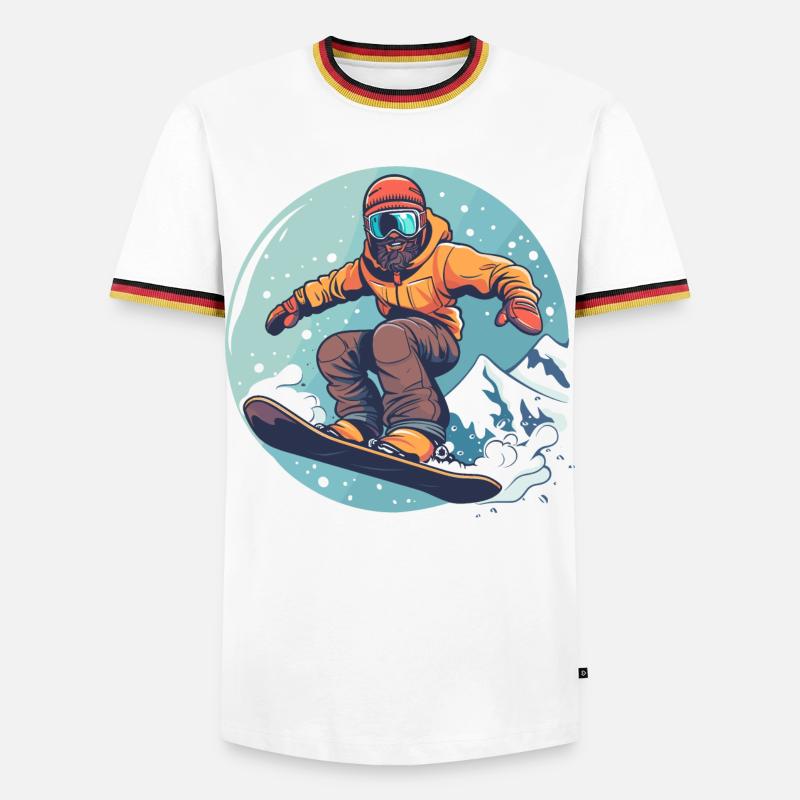 Snowboarding Graphics - Men's Ringer Shirt - white/tricolour