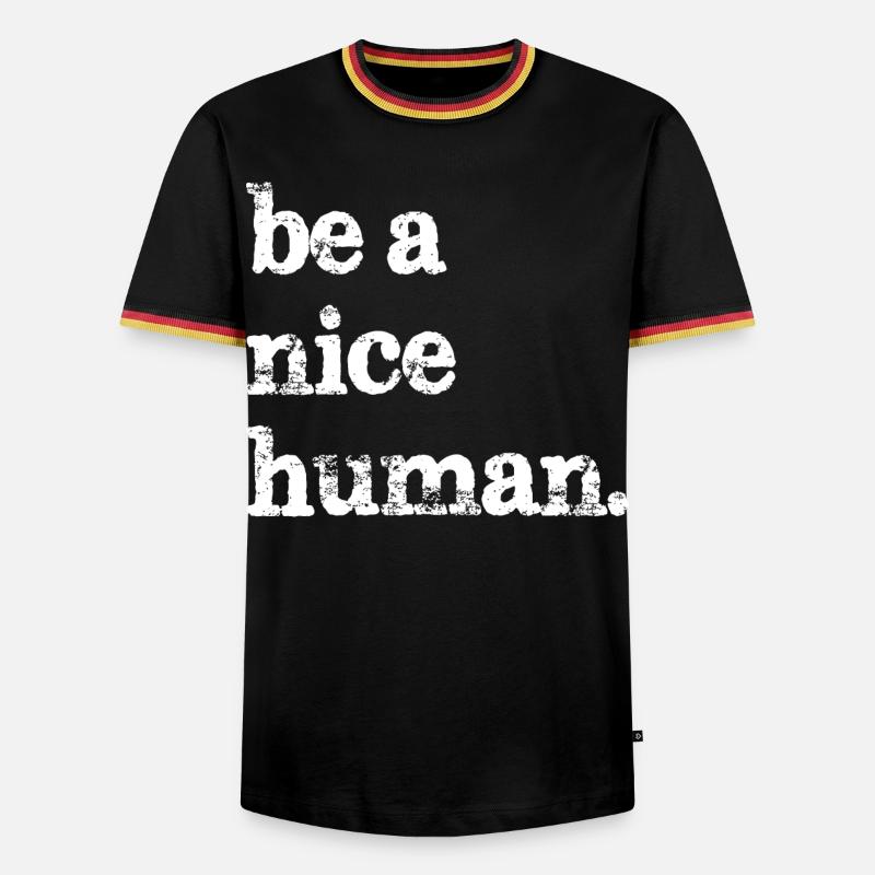 Sei ein netter Mensch lustig - Männer Kontrast-T-Shirt - Schwarz/Dreifarbig