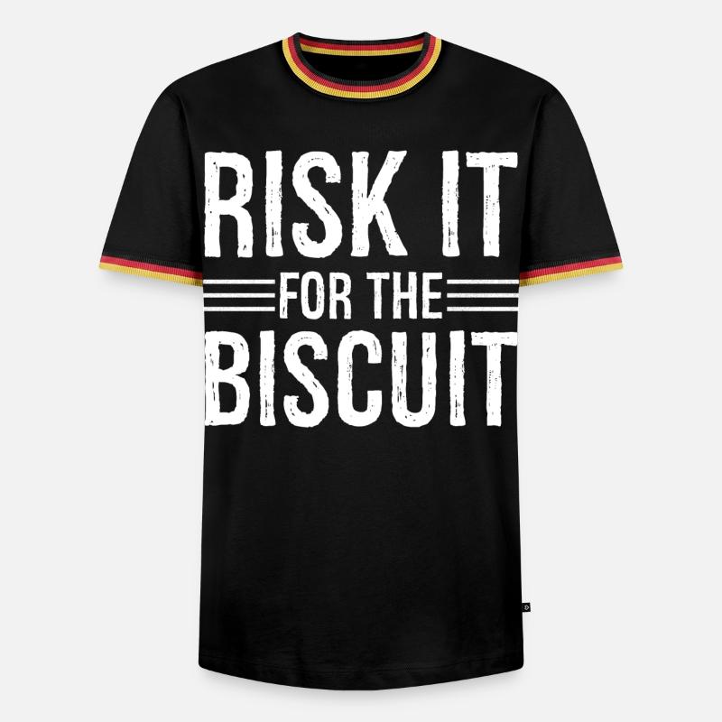 risk it for the biscuit - Men's Ringer Shirt - black/tricolour
