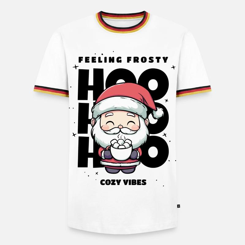 Weihnachten Pullover - Weihnachtsmann, Geschenk - Männer Kontrast-T-Shirt - Weiß/Dreifarbig