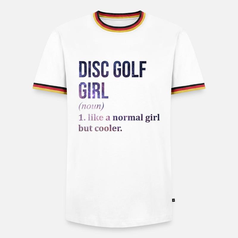 Discgolf - Männer Kontrast-T-Shirt - Weiß/Dreifarbig