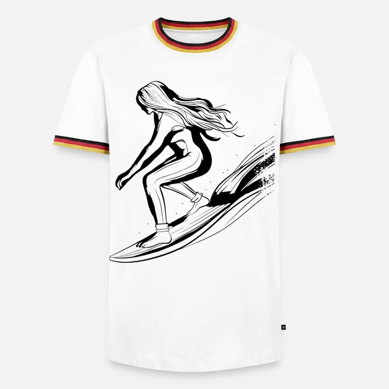 Surfer Mädchen - Männer Kontrast-T-Shirt - Weiß/Dreifarbig