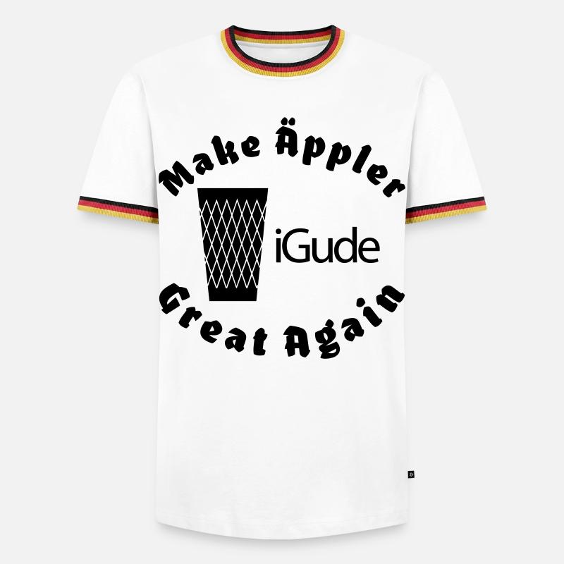 iGude Geripptes Great Again - Männer Kontrast-T-Shirt - Weiß/Dreifarbig