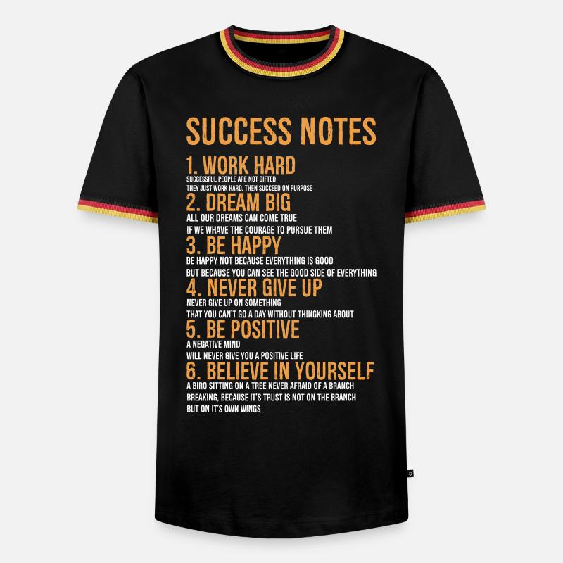 success notes - Männer Kontrast-T-Shirt - Schwarz/Dreifarbig