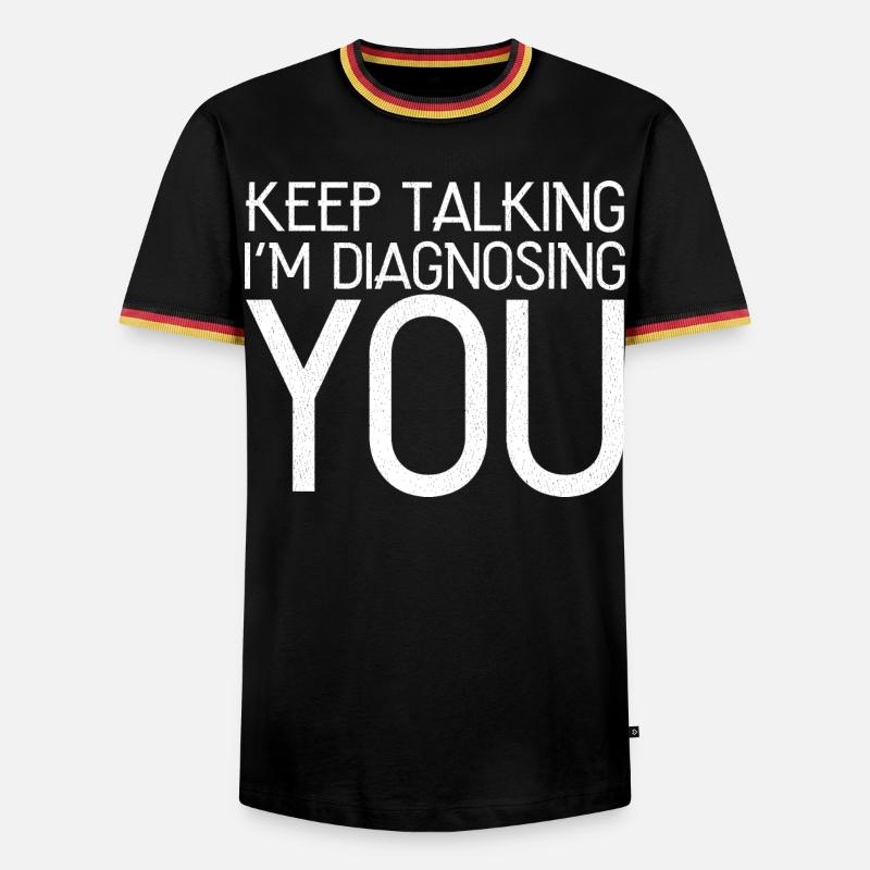 keep talking I'm diagnosing you - Men's Ringer Shirt - black/tricolour