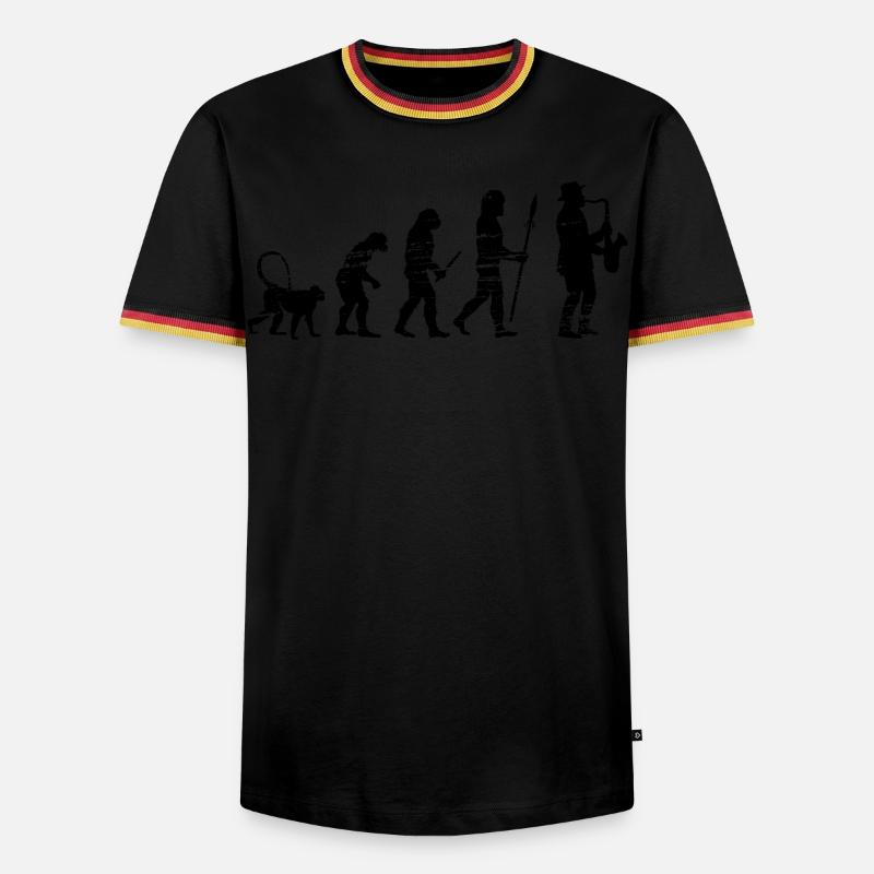 Saxophone Music Evolution - Men's Ringer Shirt - black/tricolour