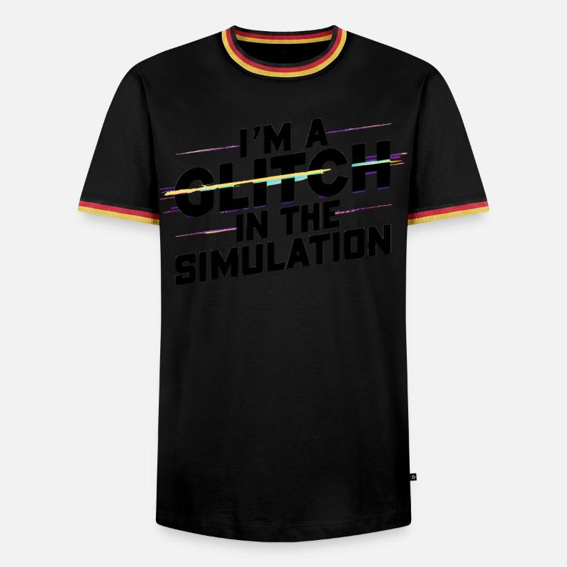 I’m a Glitch in the Simulation - Männer Kontrast-T-Shirt - Schwarz/Dreifarbig