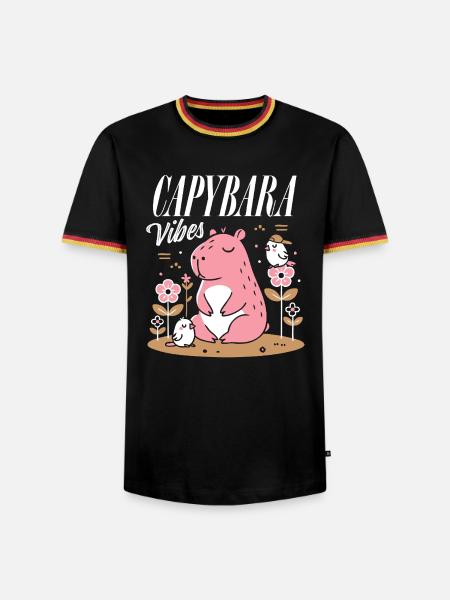Ambiance détendue de Capybara - T-shirt contrasté Homme - noir/tricolore