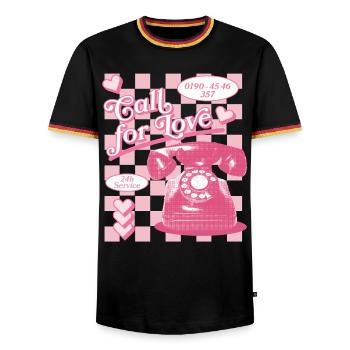 Call for Love Hotline Aesthetics - Men's Ringer Shirt - black/tricolour - Front - AI Model Male 178 light (178cm) & AI Model Male 185 light (185cm)