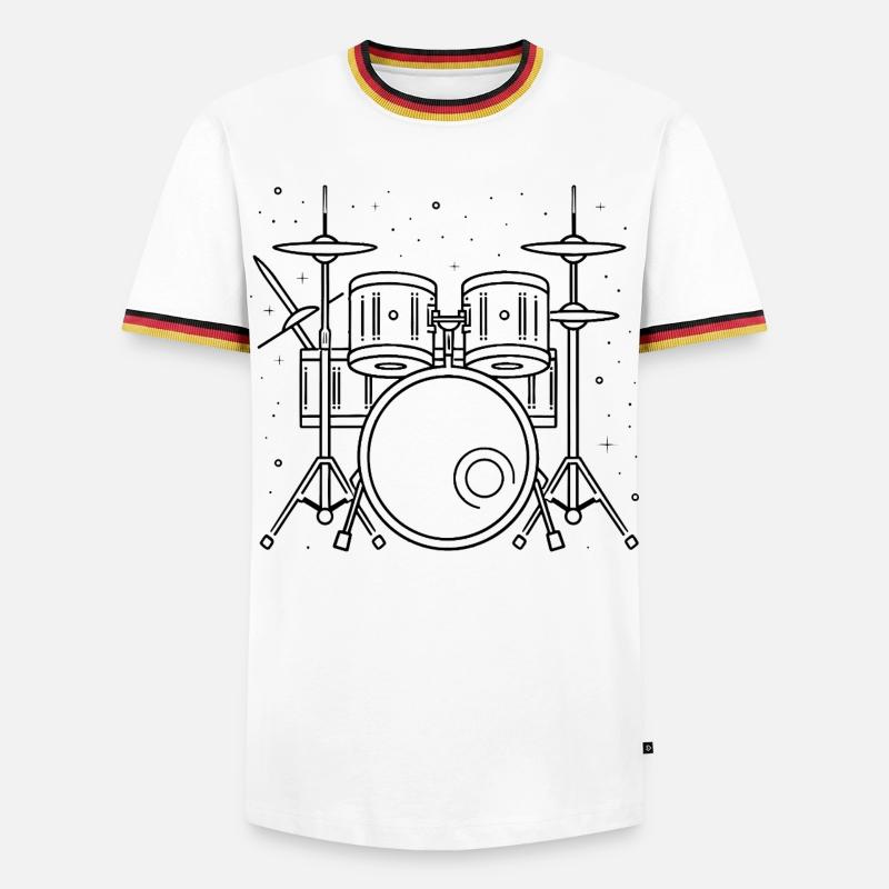 Drum Set Drawing - Men's Ringer Shirt - white/tricolour