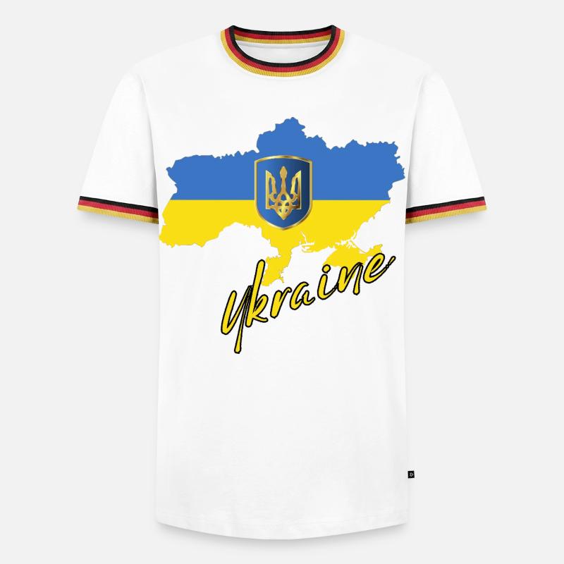 Ukrainian pride, Ukrainian flag - Men's Ringer Shirt - white/tricolour