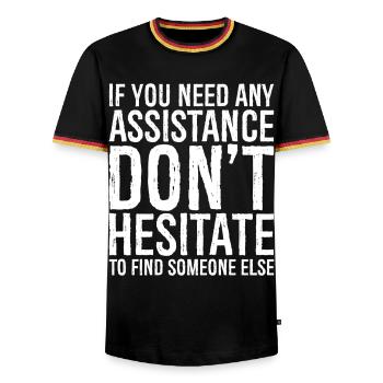 If you need any assistance don t hesitate to find - Men's Ringer Shirt - black/tricolour - Front - AI Model Male 178 light (178cm) & AI Model Male 185 light (185cm)