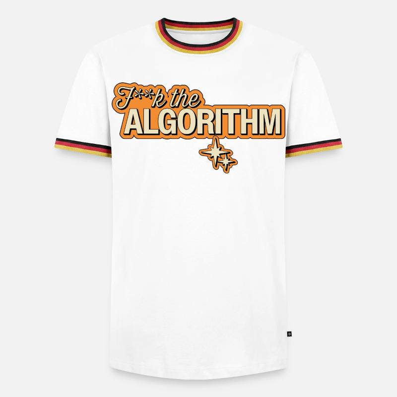 Fk the Algorithm – Digitale Rebellion - Männer Kontrast-T-Shirt - Weiß/Dreifarbig