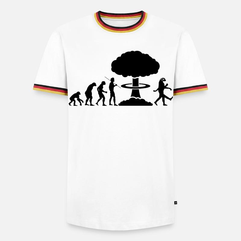 évolution nucléaire - T-shirt contrasté Homme - blanc/tricolore