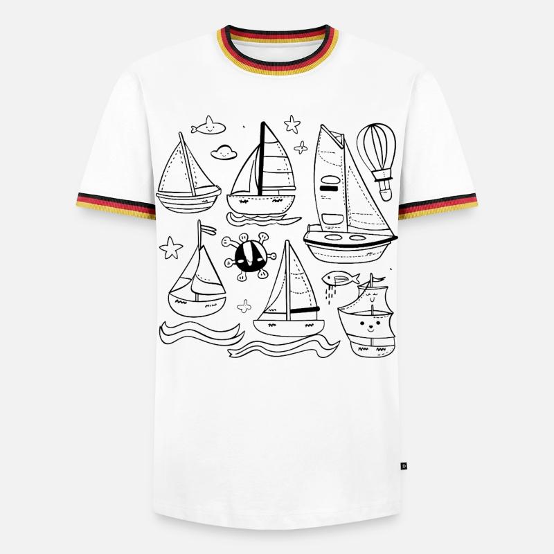 Sailing Comic Style - Men's Ringer Shirt - white/tricolour