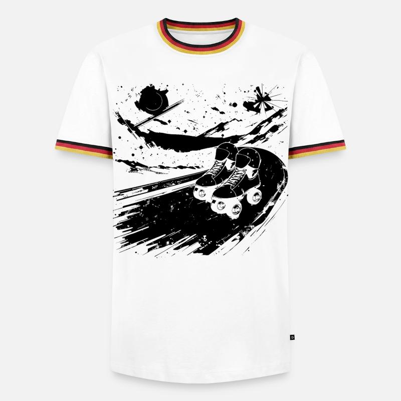 Roller Skating Drawing - Men's Ringer Shirt - white/tricolour