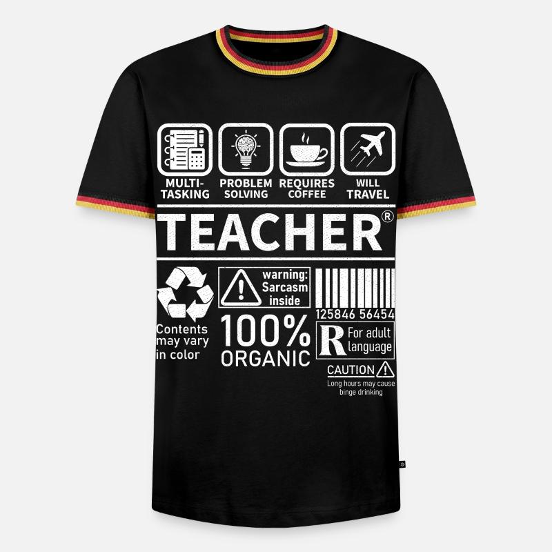 Teacher multi tasking problem solving requires - Men's Ringer Shirt - black/tricolour