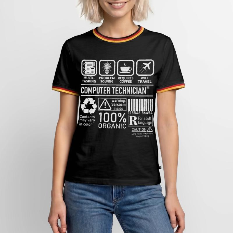 Computer Technician multi tasking problem solving Männer Kontrast-T-Shirt