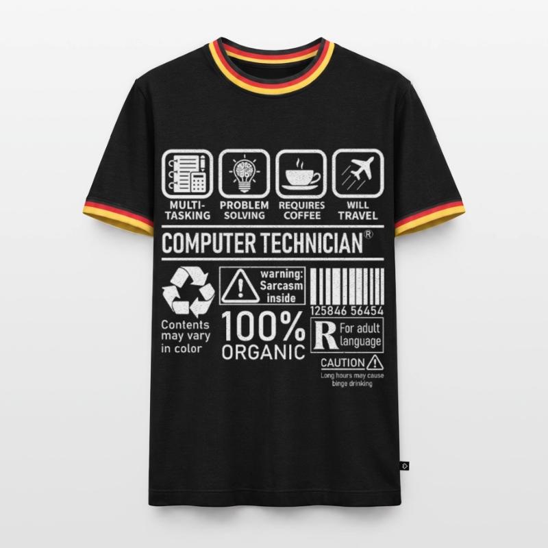Computer Technician multi tasking problem solving Männer Kontrast-T-Shirt