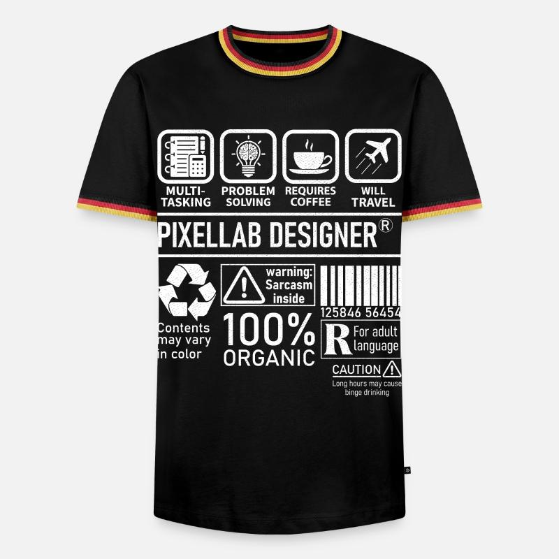Pixellab Designer multi tasking problem solving - Männer Kontrast-T-Shirt - Schwarz/Dreifarbig
