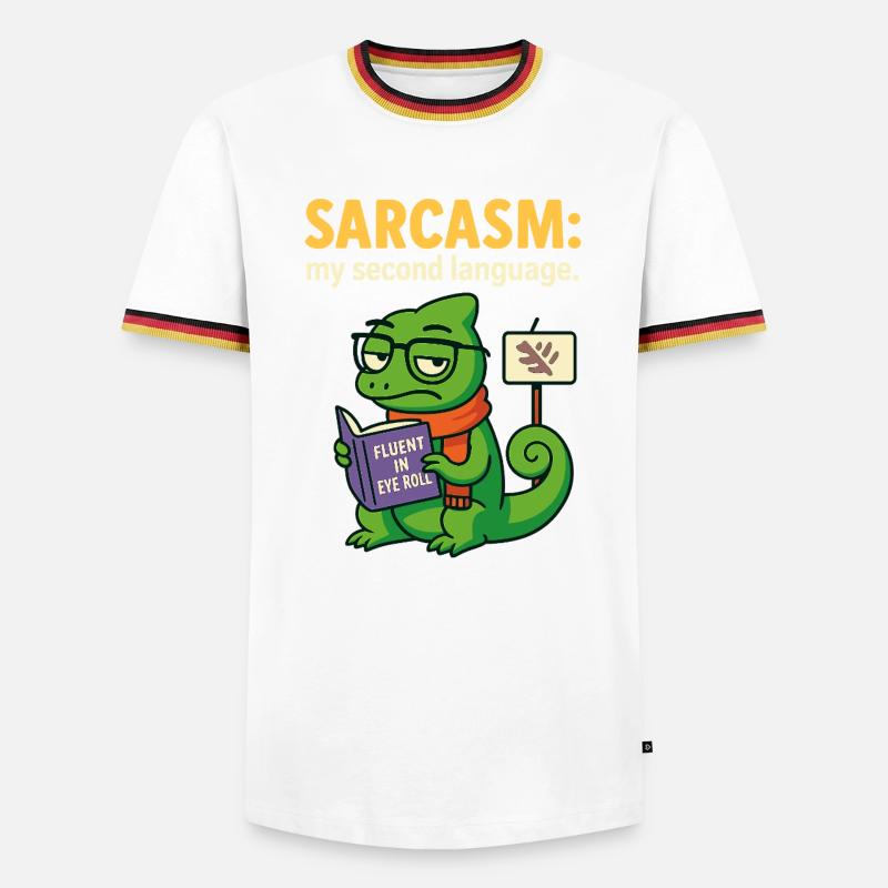 Second Language Sarcasm - Men's Ringer Shirt - white/tricolour