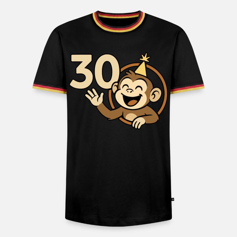 Monkey strong at 30 - Men's Ringer Shirt - black/tricolour