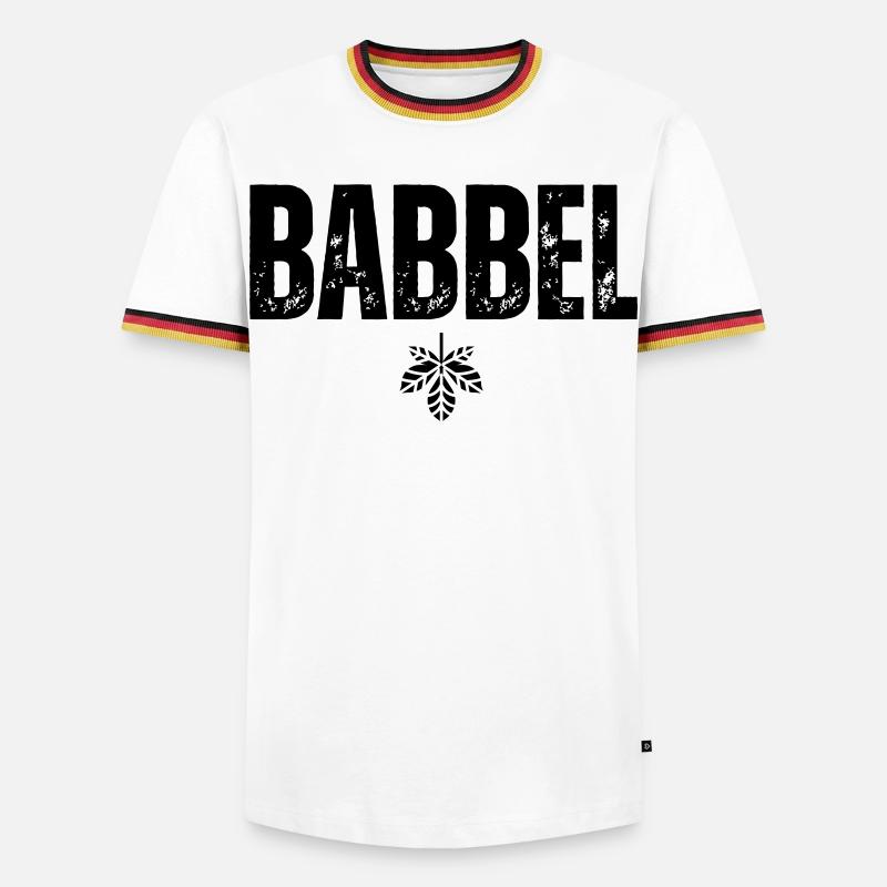 Babbel - Männer Kontrast-T-Shirt - Weiß/Dreifarbig