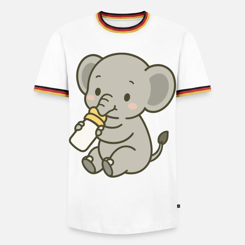 Tiny Trunk Sip - Männer Kontrast-T-Shirt - Weiß/Dreifarbig