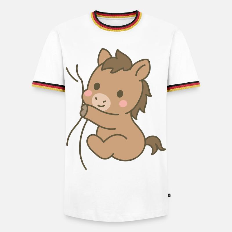 Eingekuschelt Pferdchen - Männer Kontrast-T-Shirt - Weiß/Dreifarbig