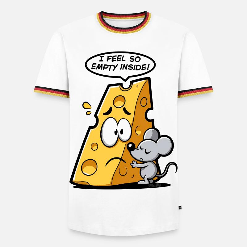 Cheese in existential crisis 🧀🐭 - Men's Ringer Shirt - white/tricolour
