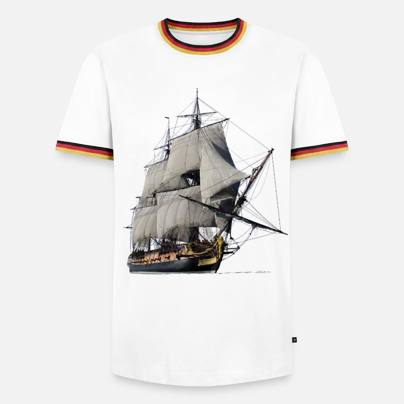 Sailing ship - Men's Ringer Shirt - white/tricolour
