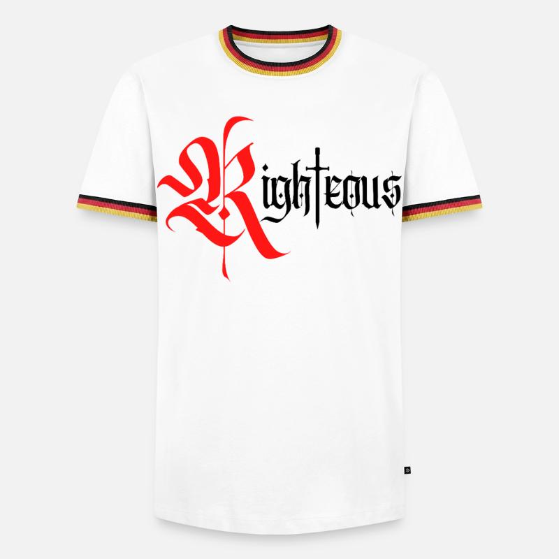 Conception gothique vertueuse avec épée - T-shirt contrasté Homme - blanc/tricolore